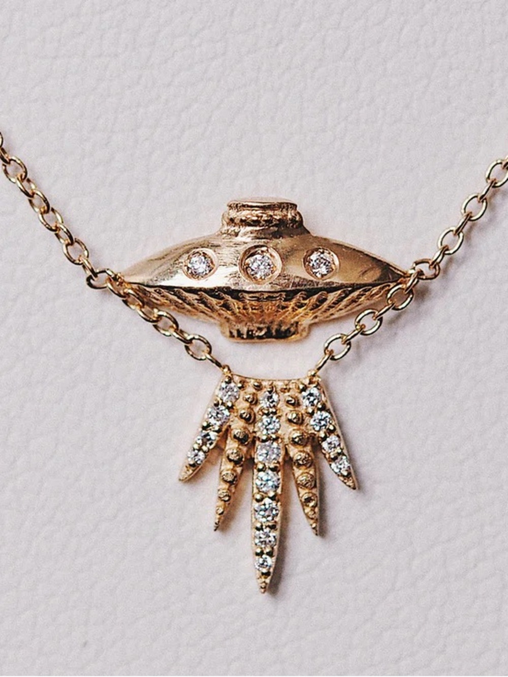 Sofia Zakia Tender Abduction UFO Diamond Necklace